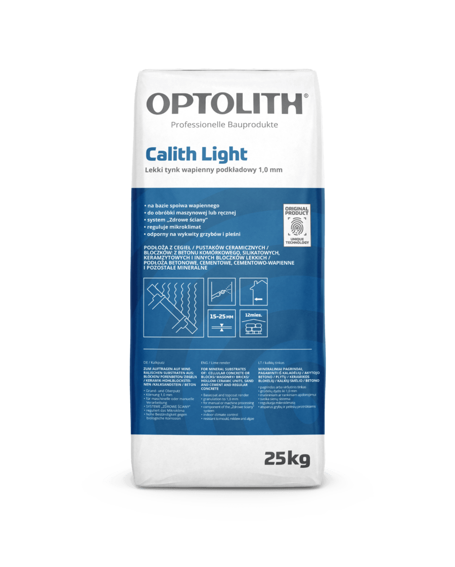 Optomur Calith Light - Maszynowy, Lekki Tynk Wapienny