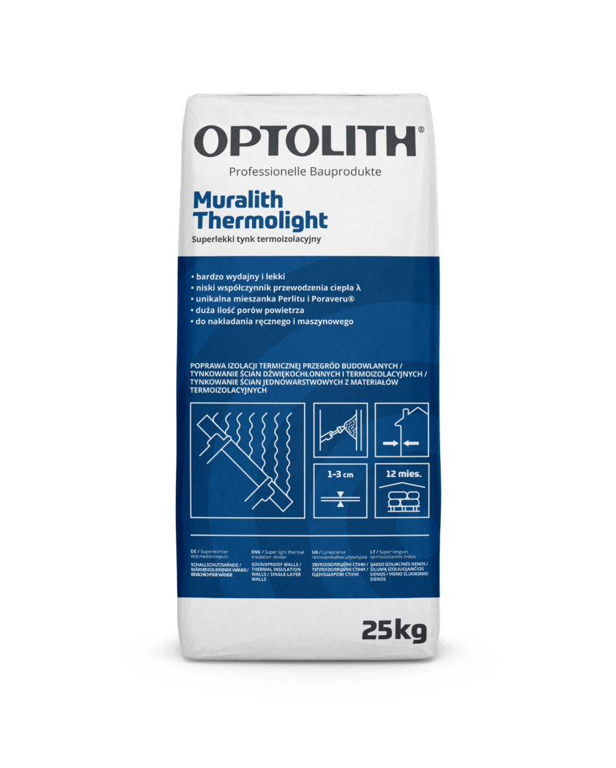 Superlekki tynk termoizolacyjny – Optomur Muralith Thermolight