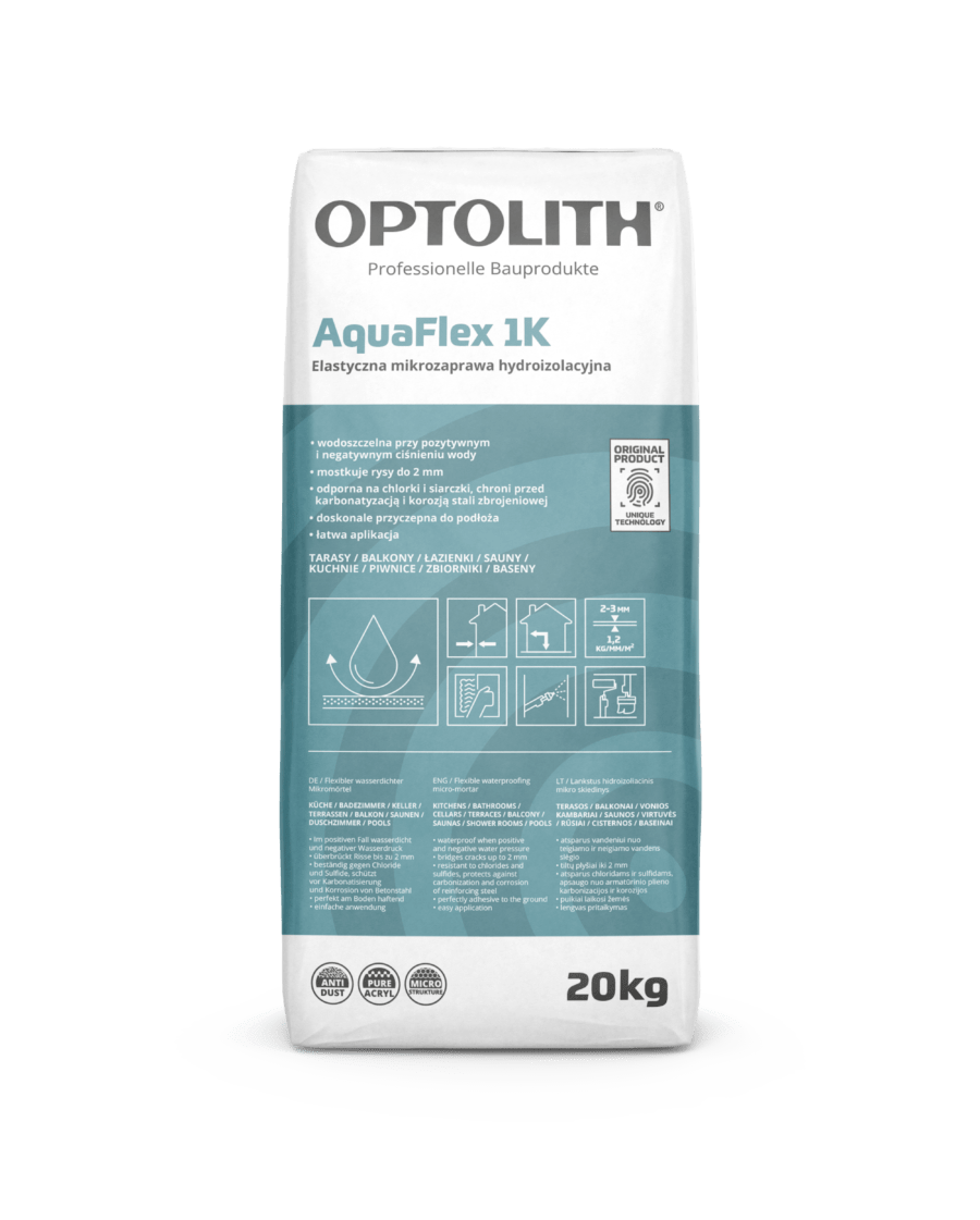 Elastyczna Mikrozaprawa Hydroizolacyjna – Optostop AquaFlex 1K