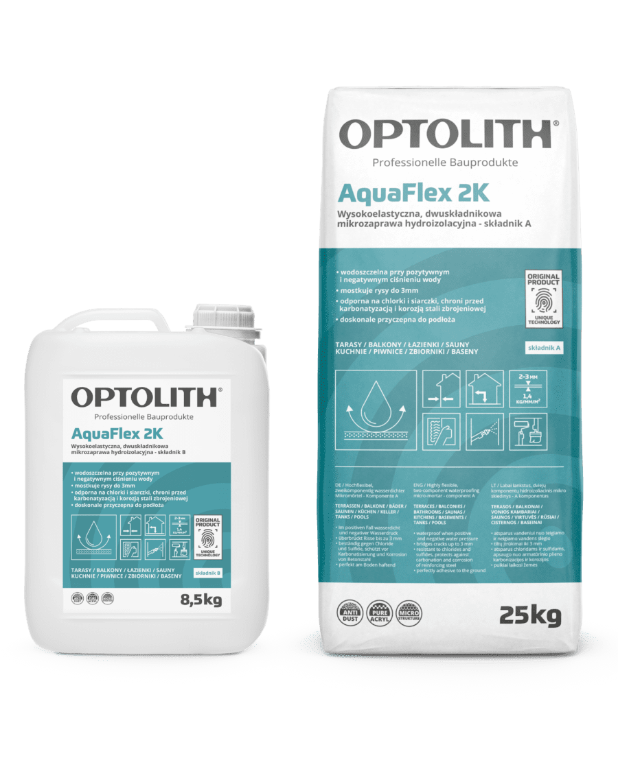 Dwuskładnikowa Mikrozaprawa Hydroizolacyjna – Optostop AquaFlex 2K